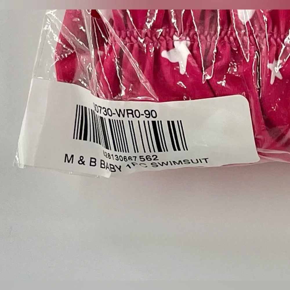 NEW HANNA ANDERSSON 1pc Skirted SwimSuit Girls Size 3 90 Moon & Back Hot Pink